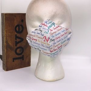 State of New Jersey Word Printed Face Mask~New!